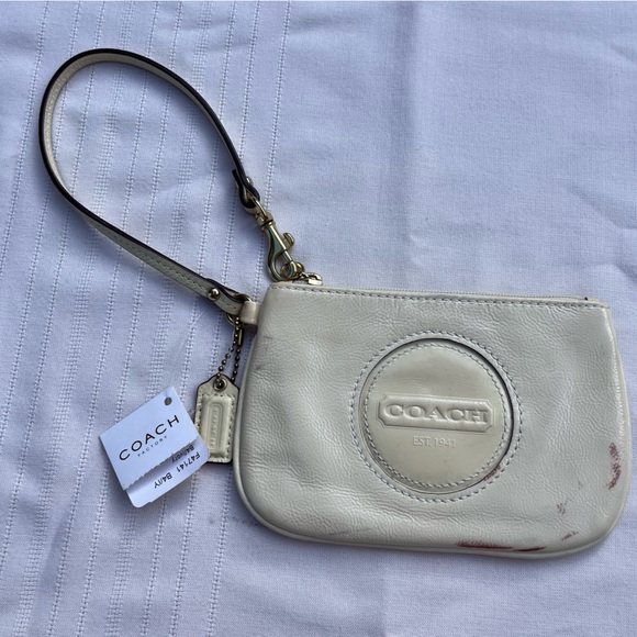 Coach Signature Patch Patent Leather Wristlet - Picture 2 of 11